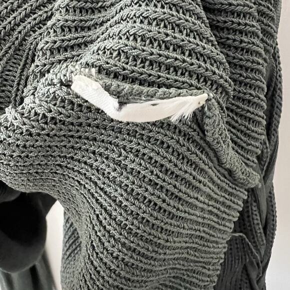 Wilfred Sweater Womens Large Green Knit Open Arm Ties Aritiza Crop - Picture 12 of 13